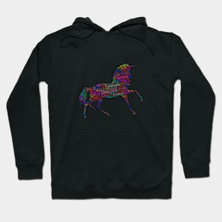 Unicorn Mystic Animal Horse Wildlife Text Word Cloud Hoodie